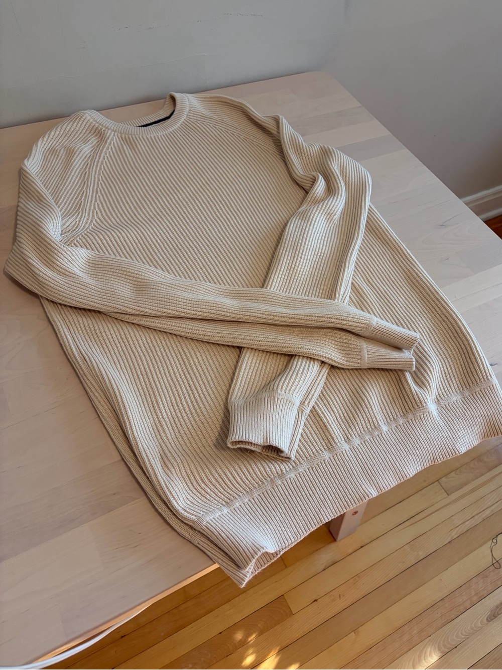 100% Cotton Shaker Stitch Cream Sweater
